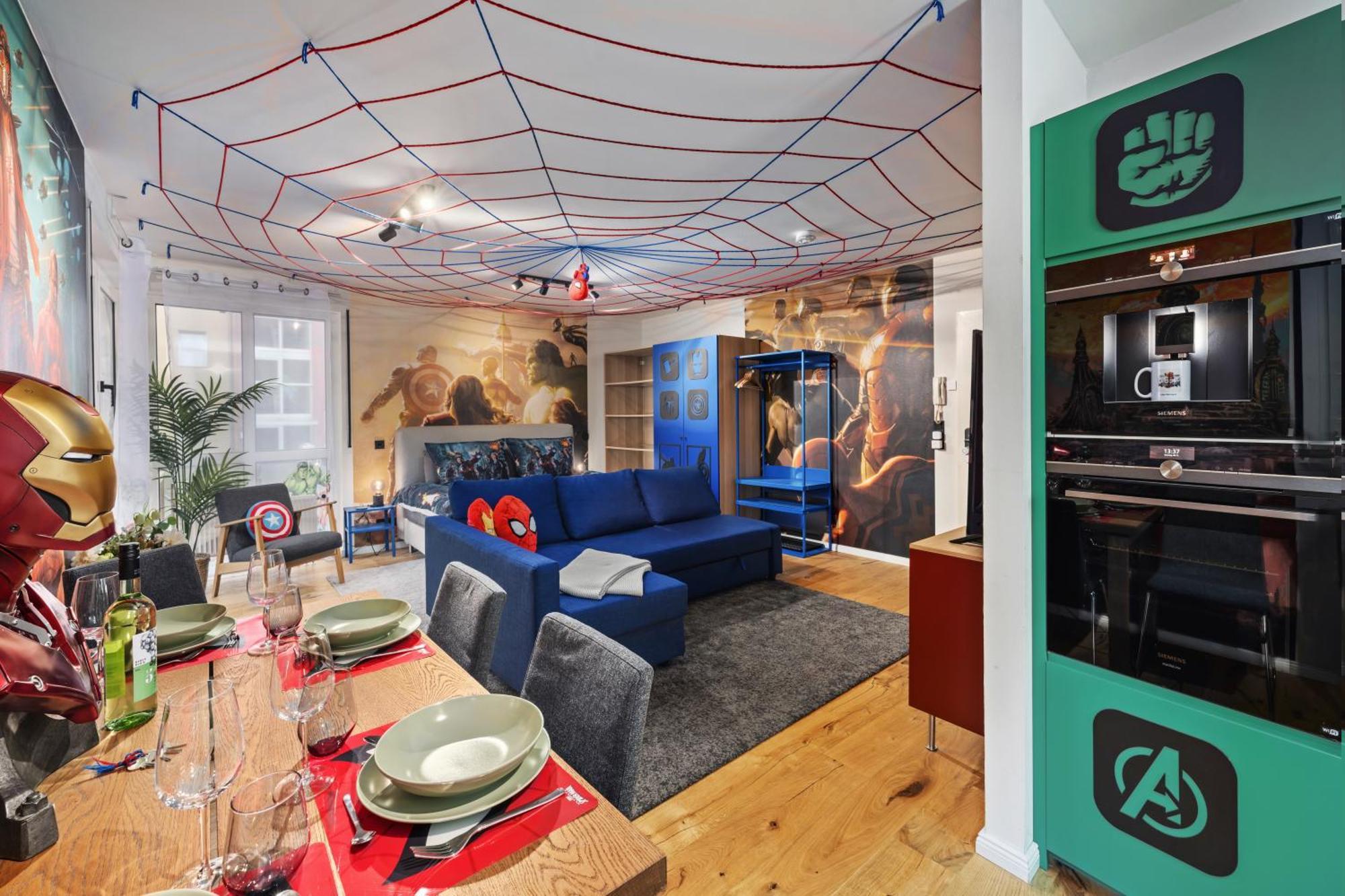 Edler Wohnraum Disney Marvel Studio Mit Balkon, Boxspringbett, Kaffeevollautomat, Lift & Parkplatz Chemnitz Eksteriør billede
